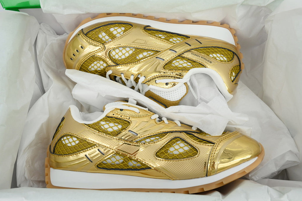 Bottega Veneta Orbit Low-Top Casual Running Shoes Golden